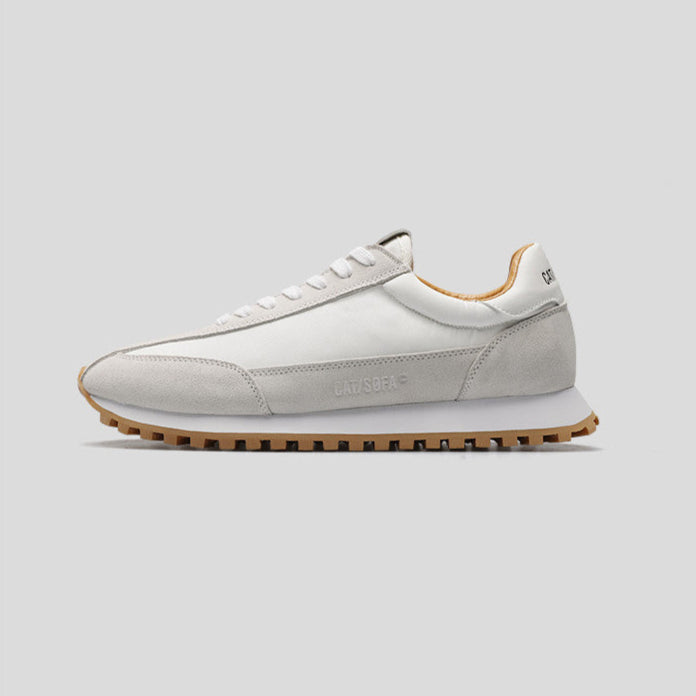 Celonox White & Gray Suede Classic Sneakers